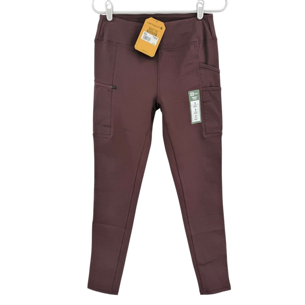 Carhartt Women's Force Fitted Stretch Utility Legging Size S (4-6) Burgundy NWT